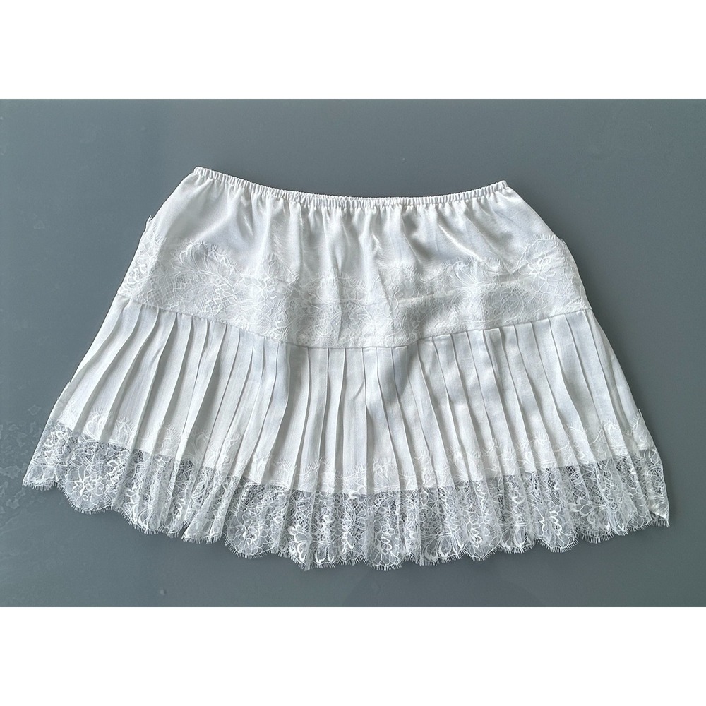 Skirt Whimsical White Plus Size 2xl xxl Fairy Sheer Babydoll Lace Satin Short